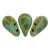 Amos® par Puca®gyöngy - Opaque Green Turquoise Picasso - 5x8 mm