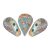 Amos® par Puca®gyöngy - Opaque Blue Turquoise Tweedy - 5x8 mm