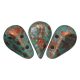 Amos® par Puca®gyöngy - Opaque Green Turquoise Tweedy - 5x8 mm