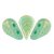 Amos® par Puca®gyöngy - Opaque Green Turquoise Splash - 5x8 mm