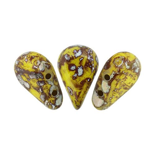 Amos® par Puca®gyöngy - Opaque Jonquil Picasso - 5x8 mm