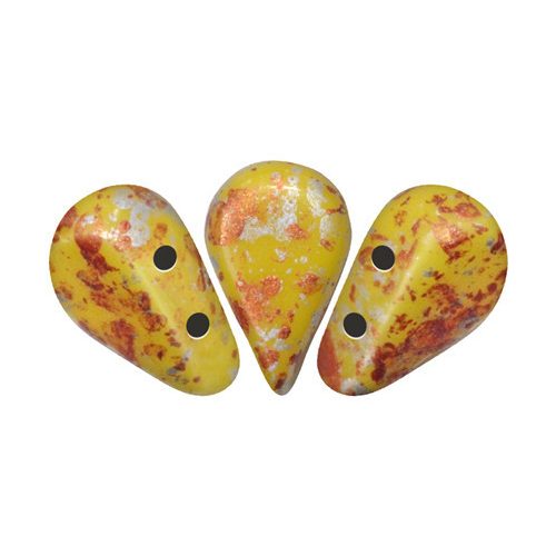 Amos® par Puca®gyöngy - Opaque Jonquil Tweedy - 5x8 mm