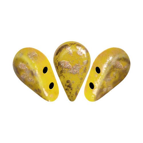 Amos® par Puca®gyöngy - Opaque Jonquil Splash - 5x8 mm