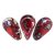 Amos® par Puca®gyöngy - Opaque Coral Red Picasso - 5x8 mm