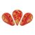 Amos® par Puca®gyöngy - Opaque Coral Red Splash - 5x8 mm