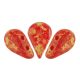 Amos® par Puca®gyöngy - Opaque Coral Red Splash - 5x8 mm