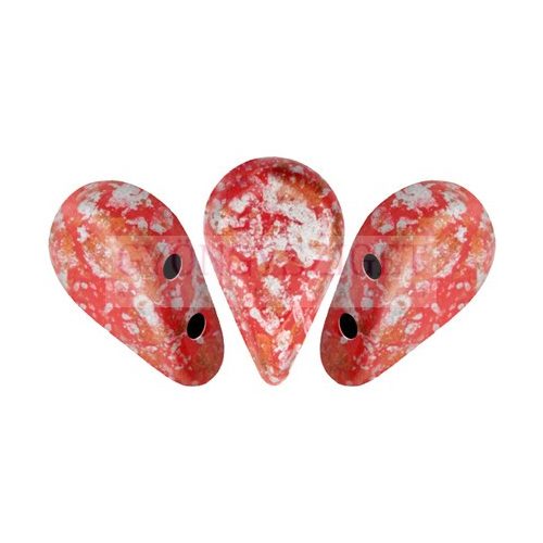 Amos® par Puca®gyöngy - Opaque Light Coral Tweedy - 5x8 mm