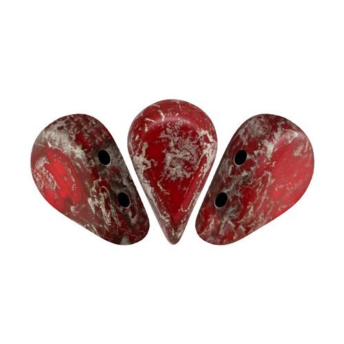 Amos® par Puca®gyöngy - Opaque Coral Red Ladybug - 5x8 mm