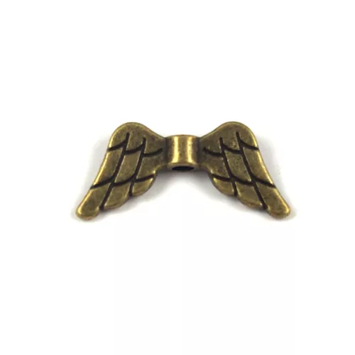 Angyalszárny - antik sárgaréz színű - 19 x 9 x 3 mm - 50db