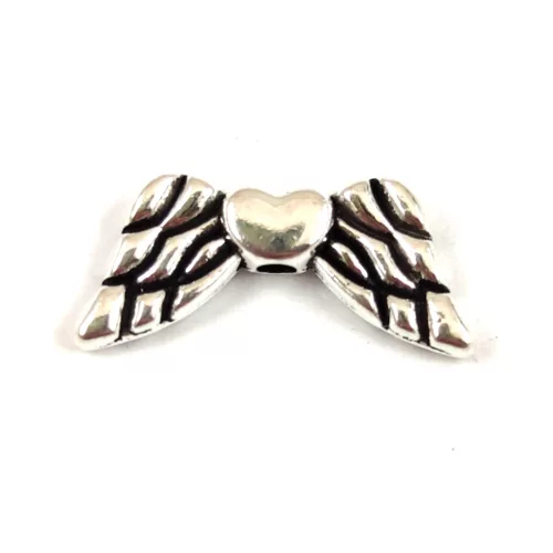 Angyalszárny - platina színű - 19 x 8.5 x 3 mm - 50db