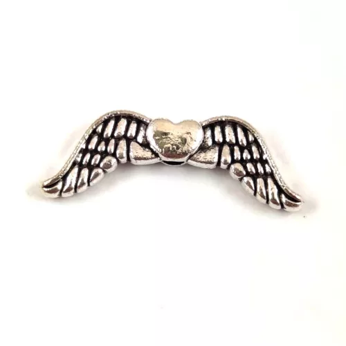 Angyalszárny - platina színű - 20 x 7 x 3 mm - 50db