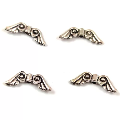 Angyalszárny - platina színű - 15.5 x 5 x 2 mm - 50db