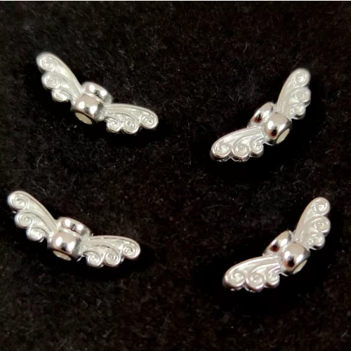 Angyalszárny - ezüst színű - 14 x 4 mm - 50db