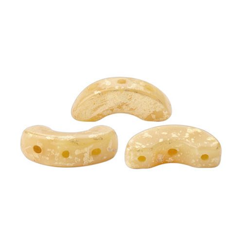 Arcos® par Puca®gyöngy - Opaque Beige Splash - 5x10 mm