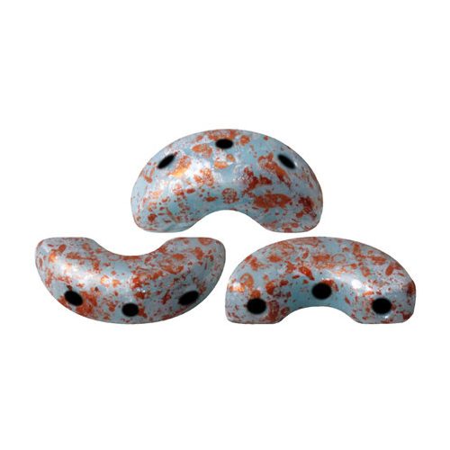 Arcos® par Puca®gyöngy - Opaque Turquoise Blue Tweedy - 5x10 mm