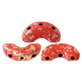   Arcos® par Puca®gyöngy - Opaque Light Coral Splash - 5x10 mm