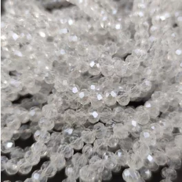 Csiszolt fánk gyöngy - Crystal - 5x6mm - szálon