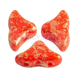   Hélios® par Puca®gyöngy - Opaque Light Coral Splash - 6x10 mm