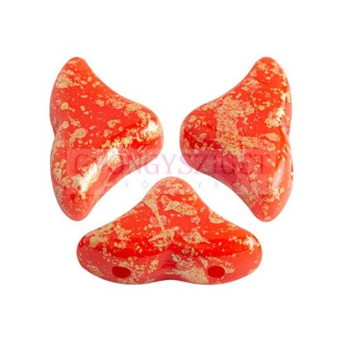 Hélios® par Puca®gyöngy - Opaque Light Coral Splash - 6x10 mm