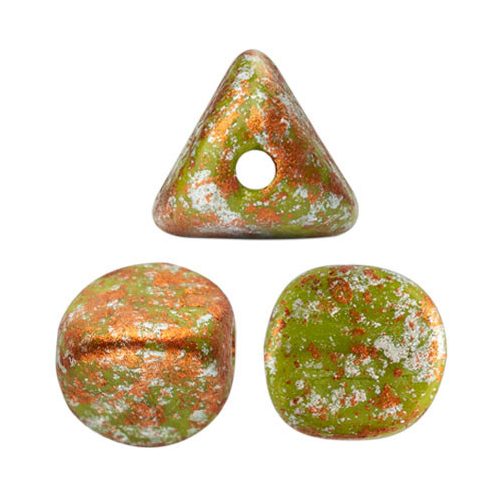 Ilos® par Puca®gyöngy - Opaque Green  Tweedy - 5x5 mm