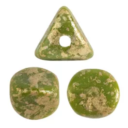 Ilos® par Puca®gyöngy - Opaque Green Splash - 5x5 mm