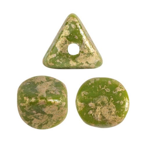 Ilos® par Puca®gyöngy - Opaque Green Splash - 5x5 mm