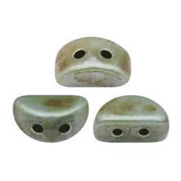   Kos® par Puca®gyöngy - Opaque Blue Green Ceramic Look -3x6mm