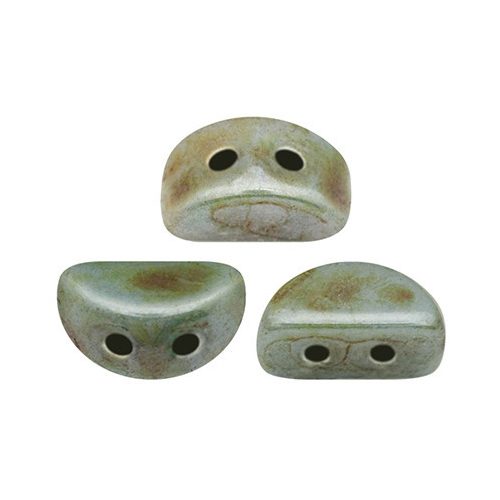 Kos® par Puca®gyöngy - Opaque Blue Green Ceramic Look -3x6mm