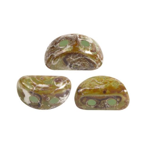 Kos® par Puca®gyöngy - Green Aqua Opal New Picasso - 3x6mm