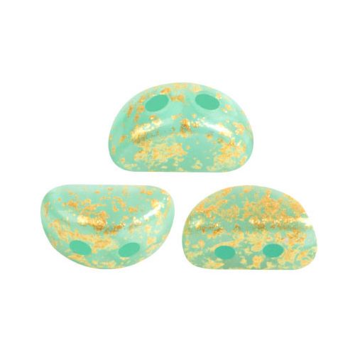 Kos® par Puca®gyöngy - Green Aqua Opal Splash - 3x6mm