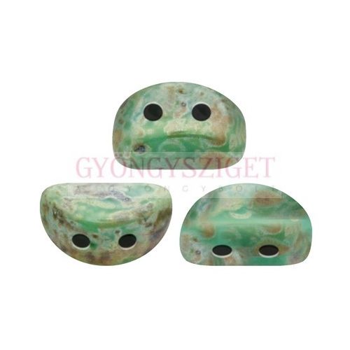 Kos® par Puca®gyöngy - Opaque Green Turquoise Picasso - 3x6mm