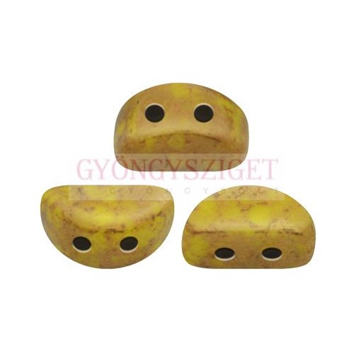 Kos® par Puca®gyöngy - Opaque Jonquil Bronze - 3x6mm