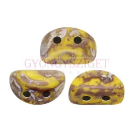 Kos® par Puca®gyöngy - Opaque Jonquil Picasso - 3x6mm