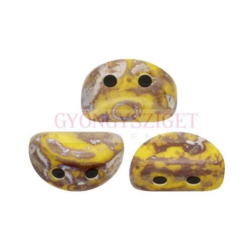 Kos® par Puca®gyöngy - Opaque Jonquil Picasso - 3x6mm