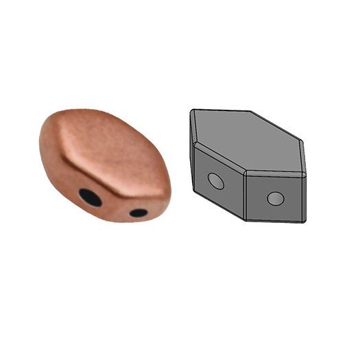 Paros® par Puca®gyöngy - Matte Copper -7x4mm