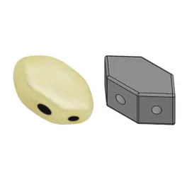   Paros® par Puca®gyöngy - Opaque Ivory Ceramic Look - 7x4mm