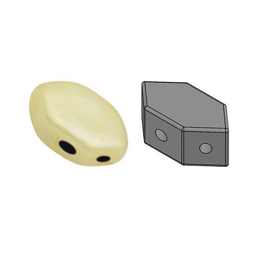 Paros® par Puca®gyöngy - Opaque Ivory Ceramic Look - 7x4mm