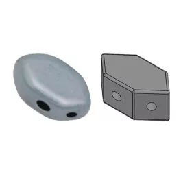 Paros® par Puca®gyöngy - White Blue Luster -7x4mm