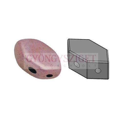 Paros® par Puca®gyöngy - White Pink Gold Luster -7x4mm