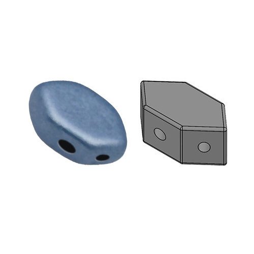 Paros® par Puca®gyöngy - Matte Metallic Blue -7x4mm