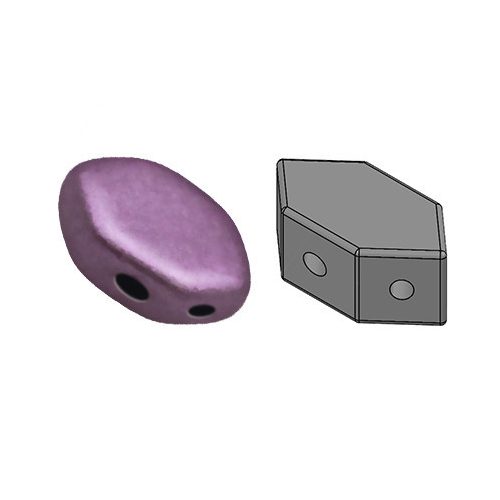 Paros® par Puca®gyöngy - Matte Metallic Plum -7x4mm