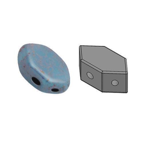 Paros® par Puca®gyöngy - Opaque Aqua Bronze - 7x4mm