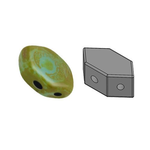 Paros® par Puca®gyöngy - Opaque Aqua Picasso - 7x4mm