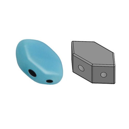 Paros® par Puca®gyöngy - Opaque Aqua - 7x4mm