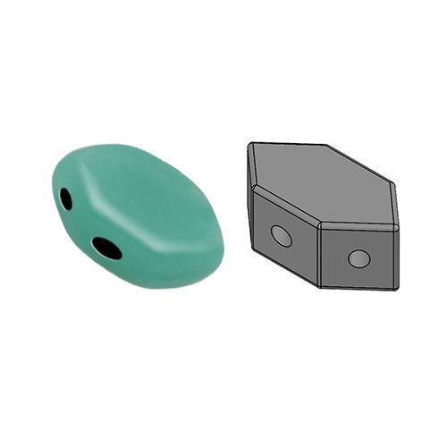 Paros® par Puca®gyöngy - Opaque Green Turquoise - 7x4mm