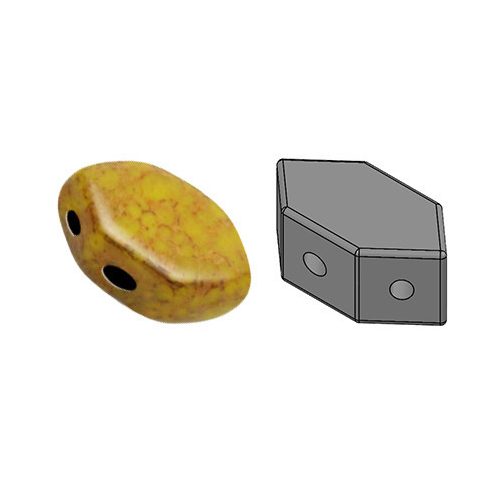 Paros® par Puca®gyöngy - Opaque Jonquil Bronze - 7x4mm