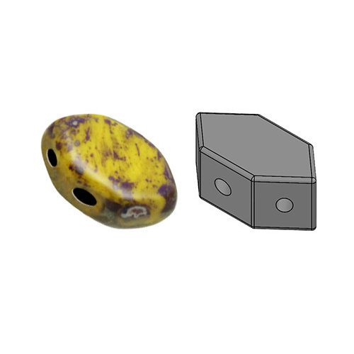 Paros® par Puca®gyöngy - Opaque Jonquil Picasso - 7x4mm