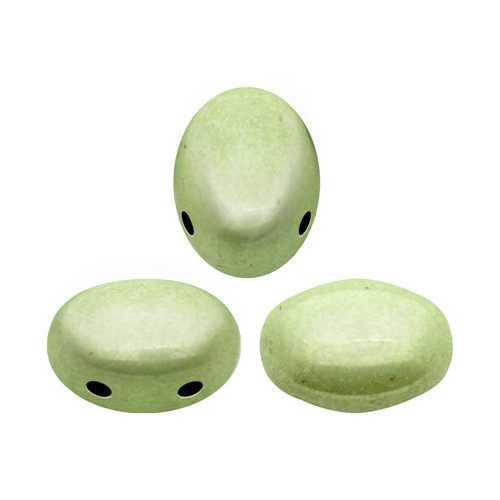 Samos® par Puca®gyöngy - Chalk White Light Green Luster - 5x7 mm