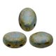 Samos® par Puca®gyöngy - Opaque Aqua Deep Gold - 5x8 mm