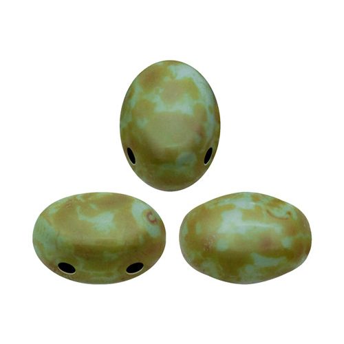 Samos® par Puca®gyöngy - Opaque Aqua Picasso - 5x8 mm